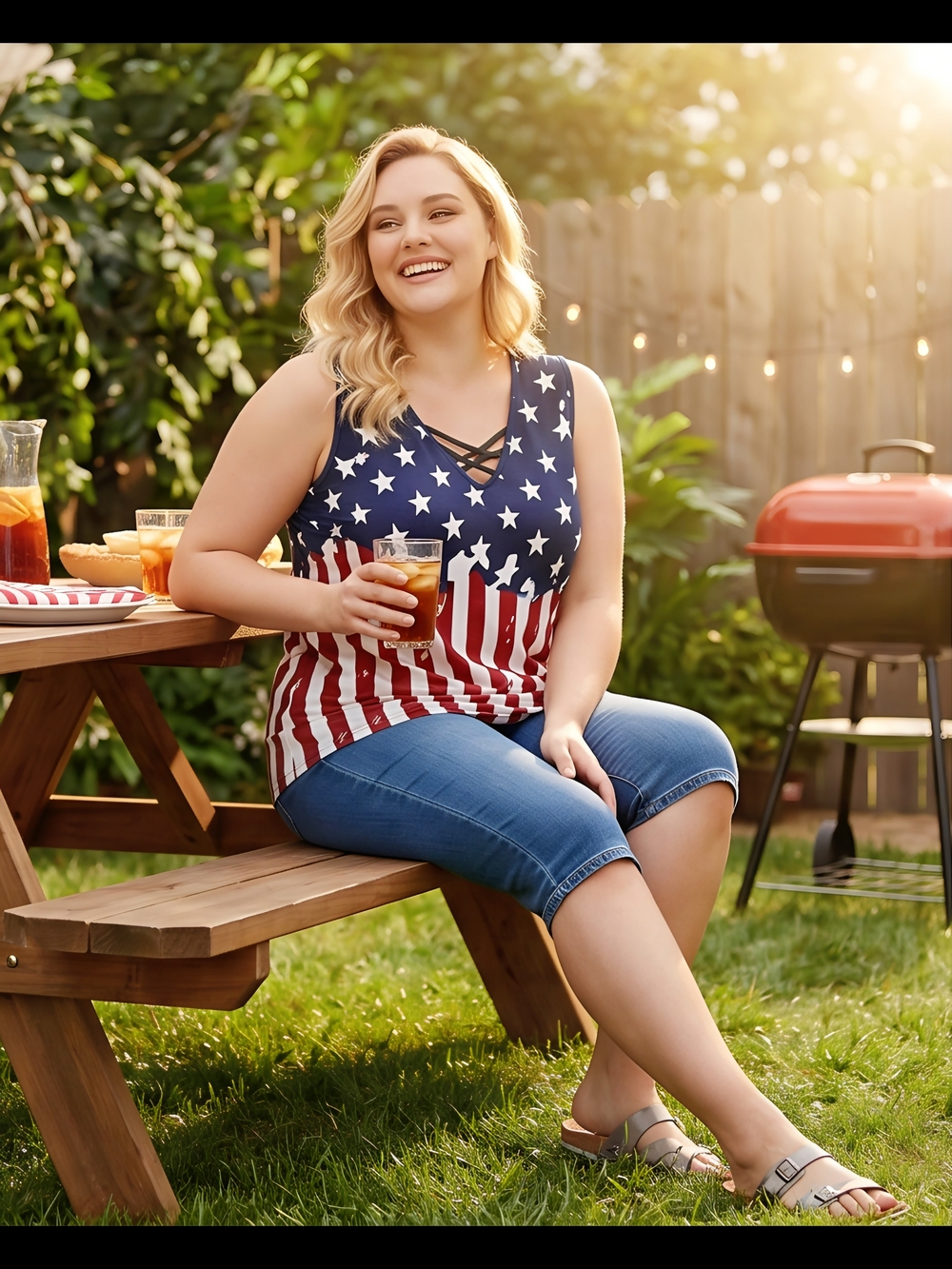 Stars & Stripes Tank Top - Red, White & Blue
